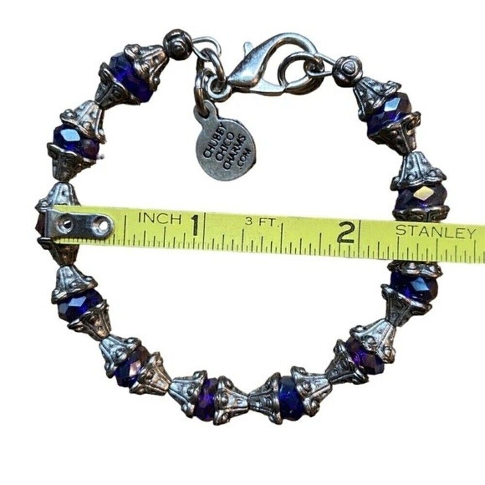 Chubby Chico Gemstone Charm Bracelet Blue Silver Tone - Picture 5 of 8